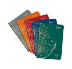 Carnet piqué FOREVER PREMIUM 100% recyclé A5 96 pages petits carreaux papier recyclé blanc 90 g - Assortis