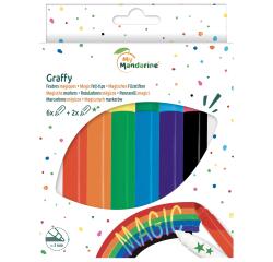 Poch. 8 feutres magiques (6 coul. + 2) - Multicolore