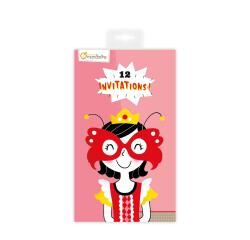 Cartes d'invitation, Princesses - Rose