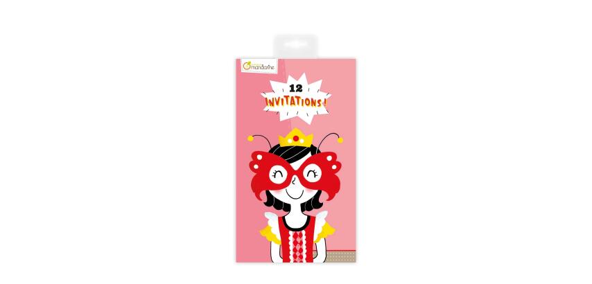 Invitation cards, Princesses - Pink