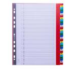 Indices PP A4+ 31Pt 1-31 Col Tabs White - Bright colours assorted