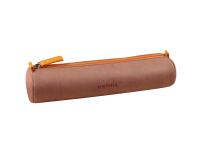 Rhodiarama trousse ronde simili cuir italien 5x21,5 cm - Bois de rose