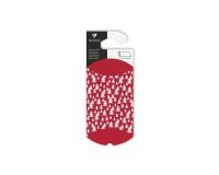 Pochette cadeau, 8x12cm, Sapins - Rouge