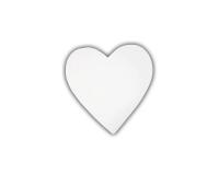 Petit coeur plein 12cm - Blanc
