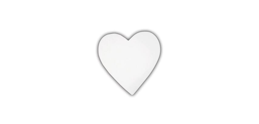Petit coeur plein 12cm - Blanc
