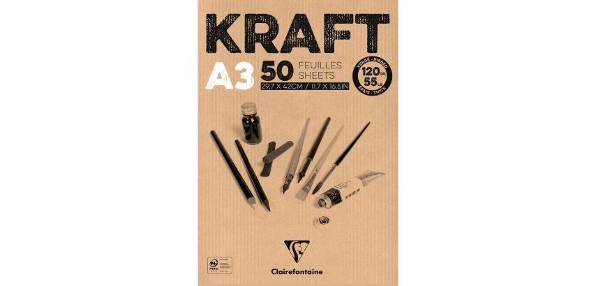 Kraft bloc collé 50F A3 120g