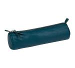 CUIR TEINTE Trousse ronde Ø5,5x22 cm - Assorti foncé