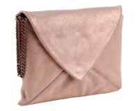 PLUME Pochette Enveloppe en Daim irisé 20x14cm - Cuivre
