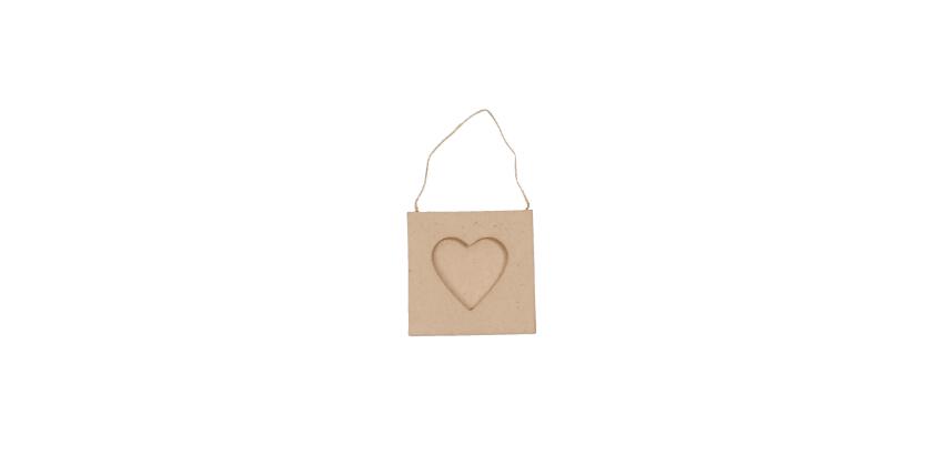 Mini cadre coeur 8x8cm - Kraft