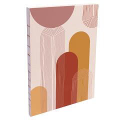 Terracotta, Zachte brochurenotebook A5 14,8x21 cm, 160 pagina's, gelijnd, ruwe rug, assorti.