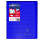 Cahier piqué Koverbook 17x22cm 96 pages ligné + marge couverture polypropylène transparent - Assortis