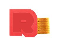 Rhodiarama porte-stylo autoadhésif 4x3 cm pour blocs carnets et agendas - Corail