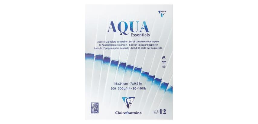 Aqua Essentials 12 Assorted Watercolour Papers 18x24