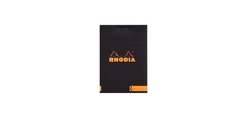 Bloc agrafé Rhodia le R N°12 8,5x12 cm 70 feuillets ligné 90g - Orange