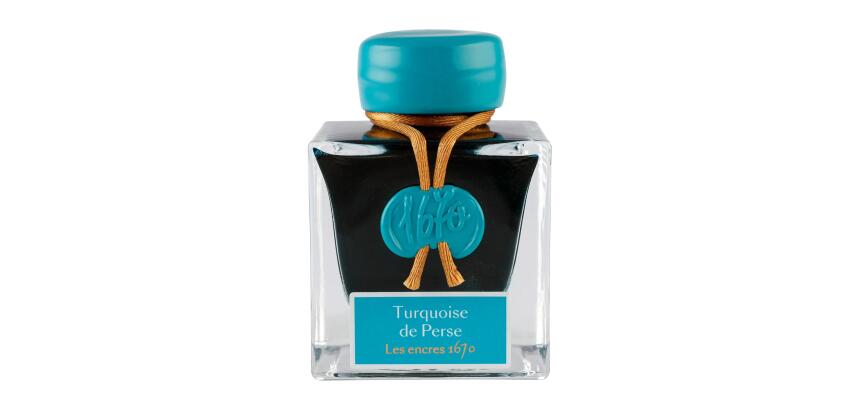 Encre 1670 à paillettes dorées - Turquoise de Perse