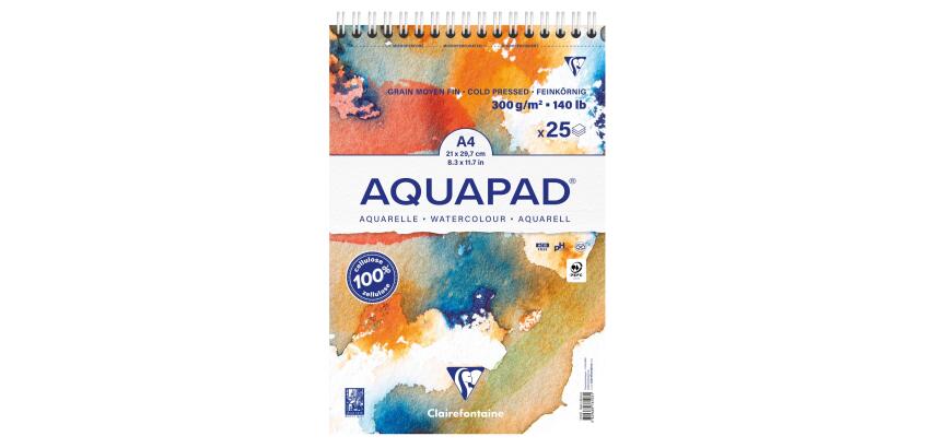 Aquapad bloc reliure intégrale 25F A4+ 300g