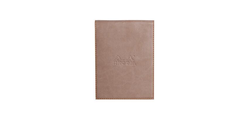 Rhodiarama porte-bloc avec porte-crayon + bloc N°12 ligné - Taupe