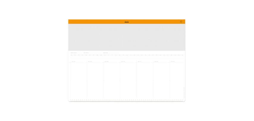 Rhodia sous-main semainier entoilé A2 (42x59,4 cm) 30 feuillets encollés - Blanc