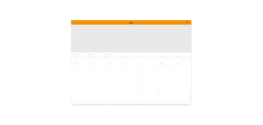 Rhodia sous-main semainier entoilé A2 (42x59,4 cm) 30 feuillets encollés - Blanc