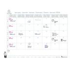 Calendrier mensuel EasyCal Mini Labo avec feuillets détachables 24 x 18 cm agrafé sur plaque cartonnée imprimée 27,5 x 30,5 cm 2027 - Visuels assortis