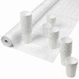 Tovaglia a rotolo carta damascata - 10x1,18m - Bianco