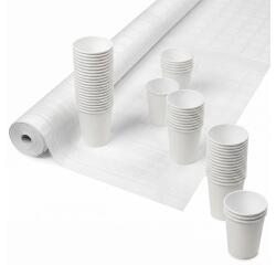 Nappe en rouleau papier damassé - 10x1,18m - Blanc