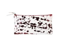 COSMICUIR Flaches Schlampermäppchen, glattes Leder 22x11cm kirsche