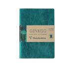 Ginkgo, Set de 2 carnets cousu fil A5 14,8x21 cm, 64 pages, ligné. 1 carnet couverture cuir + 1 carnet couverture carte imprimée, ass.