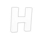 Small Letter 'H' 12cm - White