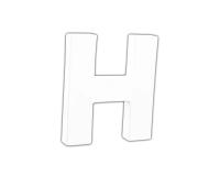 Petite lettre H 12cm - Blanc