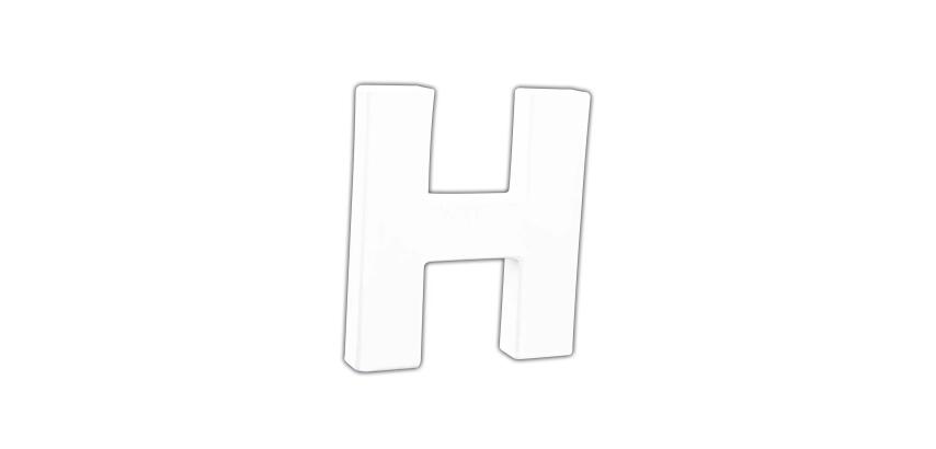 Petite lettre H 12cm - Blanc