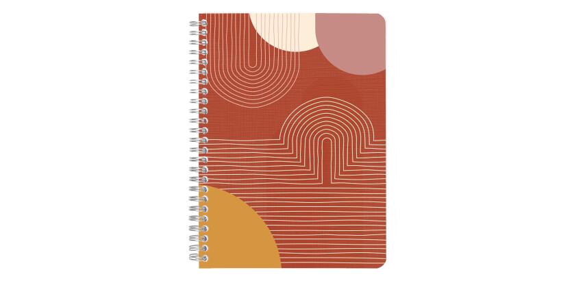 Terracotta, Carnet reliure intégrale A5 14,8x21 cm, 148 pages, ligné, ass.