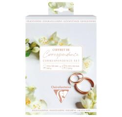SET DE CORRESPONDANCE THÉMATIQUE, 8 enveloppes Pollen C6 (114x162mm) 120g + 8 cartes pliées 110x155m 185g, Mariage