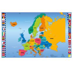 Rigid PVC desk pad with map of Europe - 37.5x 57.5 cm - Design