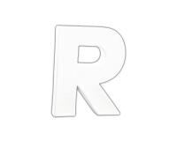 Petite lettre R 12cm - Blanc