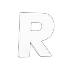 Petite lettre R 12cm - Blanc