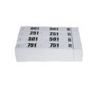 Carnet de 50 tickets vestiaires numérotés de 3 volets (dont 2 volets avec trous) - Format 20x3 cm