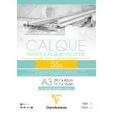Papier Calque bloc collé 50F A3 55g