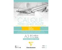 Papier Calque bloc collé 50F A3 55g