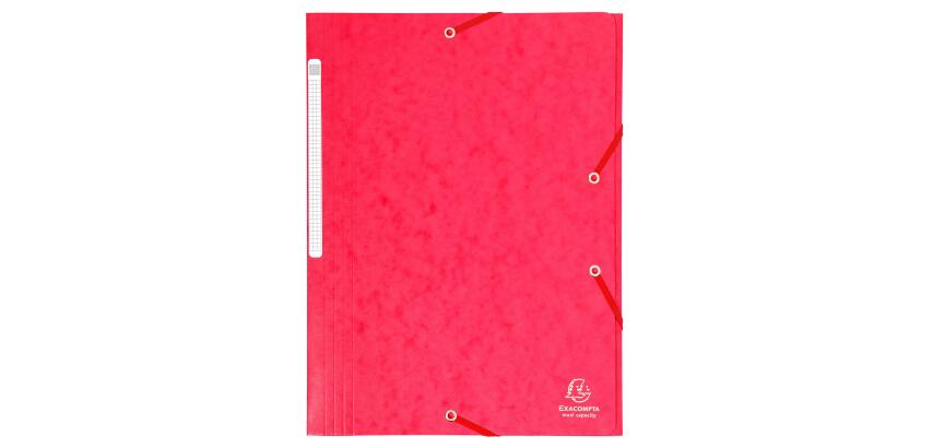 Chemise à élastiques Maxi capacity carte lustrée 425gm2 - A4 - Rouge