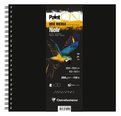 PaintON Noir carnet spiralé 30F 23,5x23,5cm 250g