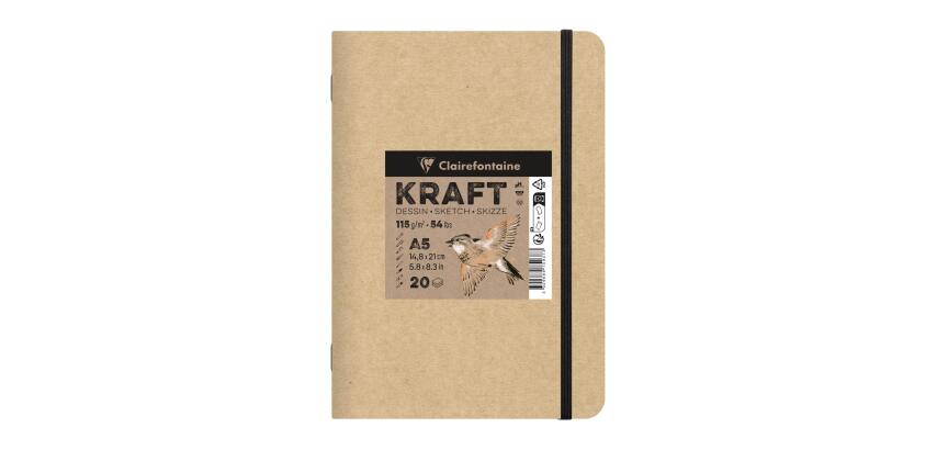 Kraft carnet piqué 20F A5 115g