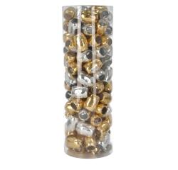 Tube de 120 oeufs 10mx7mm Métal or/arg. - Assortiment