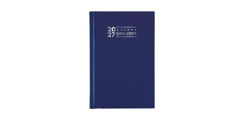 Agenda de bureau Carré Euro et cents 13,5 x 21 cm Journalier Janvier à Décembre 2027 - Coloris aléatoire
