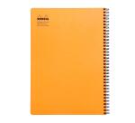 Notebook Rhodia Classic reliure intégrale 22,5x29,7 cm 160 pages ligné avec marge et cadre en-tête détachables 80g - Orange
