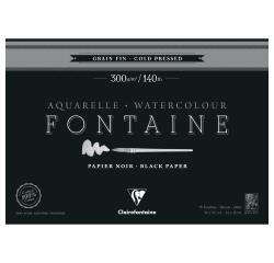 Fontaine Noir bloc collé 4 côtés 15F 36x51cm 300g grain fin