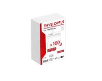 Paquet de 100 Enveloppes Blanches C6-114x162mm - Auto-Adhésives - 80g/m2 - Blanc