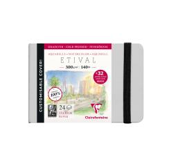 Etival Aquarelle carnet cousu 24F 10x15cm 300g grain fin (cartes de visite) - Gris