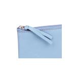 CUIR TEINTÉ Trousse plate 22x11 cm Bleu ciel