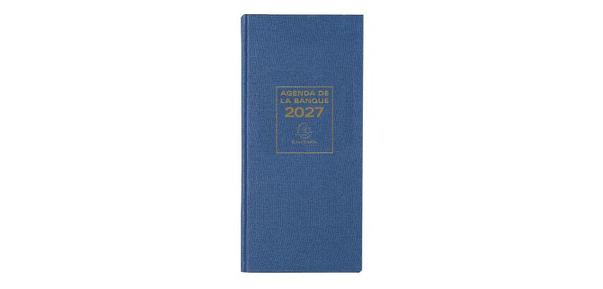 Agenda de bureau Banquier long Euro et cents 16 x 34 cm Journalier 2027 - Aléatoires